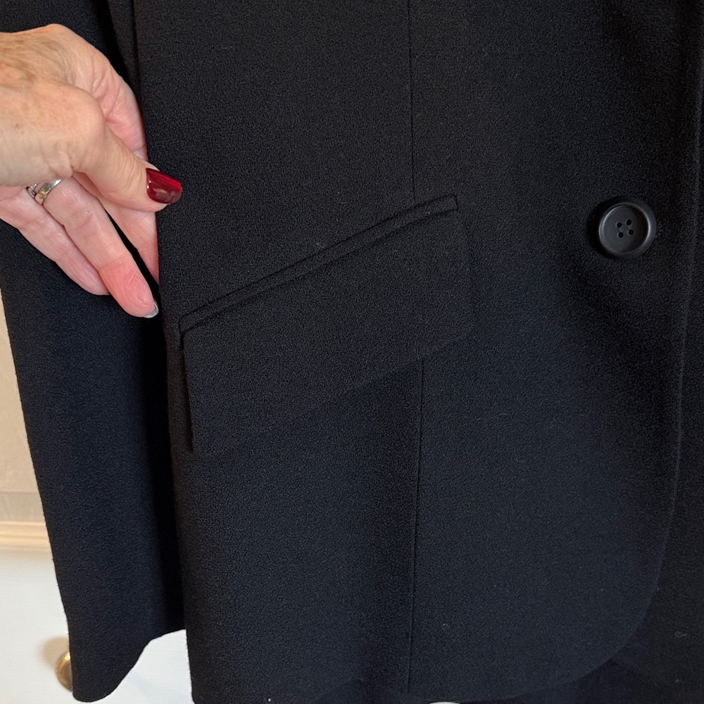Kasper ASK Wool Black Suit size 10 VTG. NWT. Includes detachable fur collar. - Picture 2 of 11